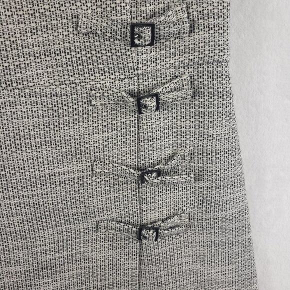 Topshop A-Line Sleeveless Dress Women 10 Tweed Buckle in Cream, Black, Grey EUC - Picture 5 of 9